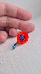 Poppy belly button ring,  piercing jewelry with flowers,  bellyrings,  navel flowers jewelry,  designers piercing jewelry /Пирсинг в пупок с маком, украшения для пирсинга с цветами,  украшения для пирсинга пупка с цветами, дизайнерские украшения для пирсинга