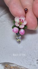 Piercing Jewelry with flowers,  apple blossoms flowers belly button ring,  bellyrings with flowers,  wedding jewelry  / украшения для пирсинга пупка с цветущей яблоней,  пирсинг с цветами,  украшения для пирсинга с цветами,  свадебные украшения,  пирсинг в пупок с цветами