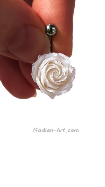 White Rose in Dew Navel Piercing – Light of Love