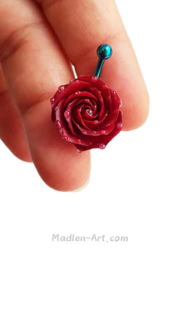 Red Rose in Dew Navel Piercing – Power of the Source