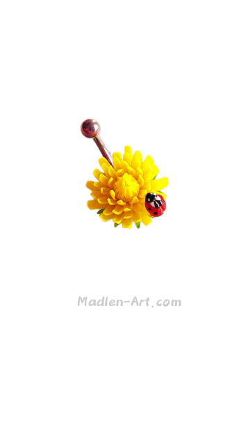 Dandelion and Ladybug Navel Piercing – Sunbeam