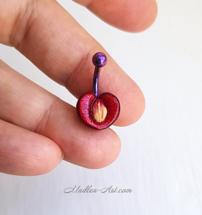 Sliced ​​Cherry Navel Piercing – Life Force Energy